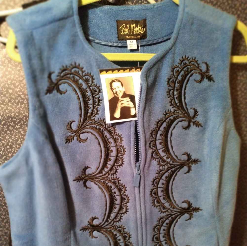 Blue beautiful  fleece vest